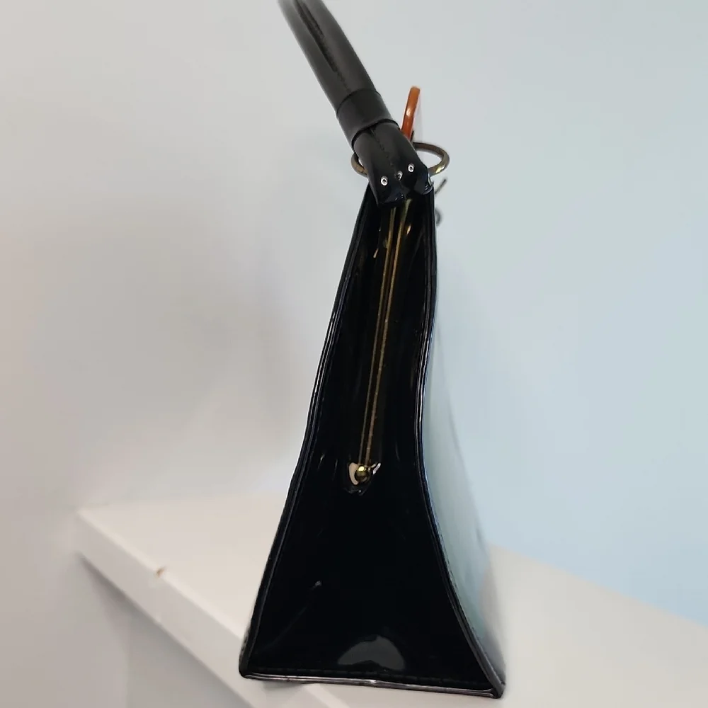 Dubette Patent Leather Handbag With Lucite